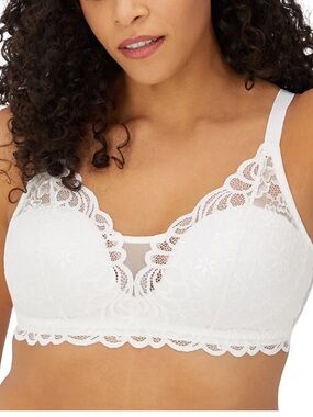 Bali Womens Beautifully You Lace Wireless Bra Size L